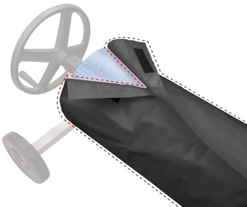 Sarini Housse de Protection imperméable pour Enrouleur de Piscine, pour Jardin, terrasse, Piscine, Taille 490 x 96 cm, Universelle pour Toutes Les Saisons, Noire