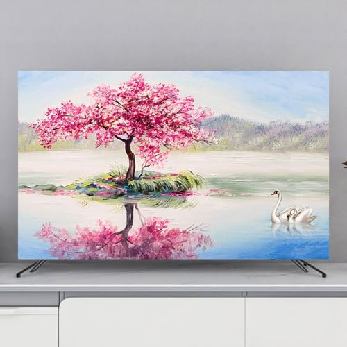 Hixingo Cubierta Antipolvo para TV Universal Funda para Televisor Elástico Protector para Smart TV Cubierta de Televisión Pantalla de Funda para 32 a 80 Pulgadas (58-60,Paisaje 6)