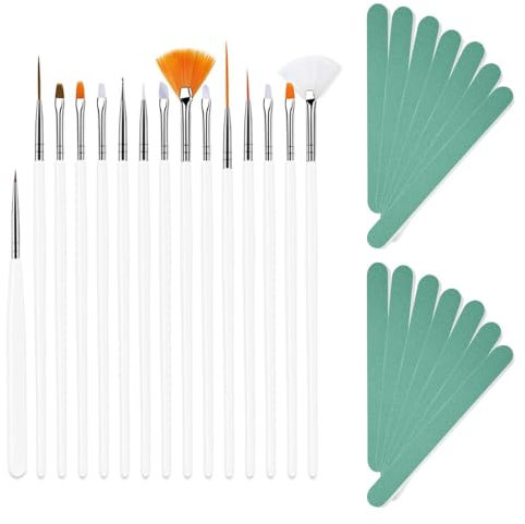 14 Lime Per Unghie Verdi E 15 Penne Bianche Per Nail Art, Strumenti Per Manicure, Strumenti Per Lucidare Le Unghie, Accessori Per Nail Art Fai Da Te