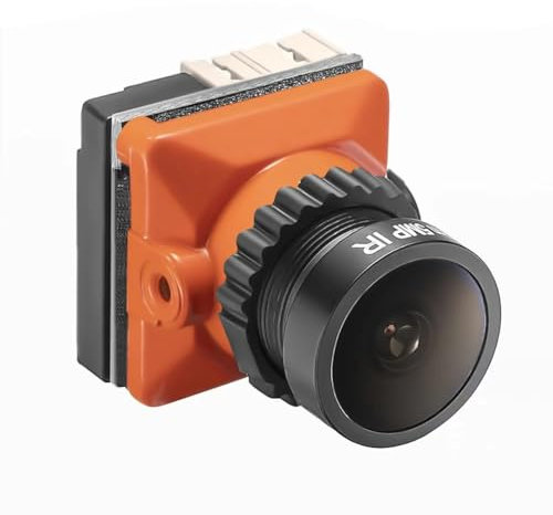 Uxsjakjsd FPV Camera 1800TVL 5MP 2.1mm 1/8 Inch Starlight Sensor 5V-40V NTSC/PAL with OSD for RC FPV Racing Drone DIY Parts Orange