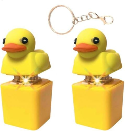 2 Pieces Quacking Duck Fidget Toy Keyboard, Duck Keyboard Keycaps That Quack, Stress Relief duckiess Keycaps Sensory Toy, Sensory Toy With Sound And Light, Key Board Clicker Buttons For Adults Kids
