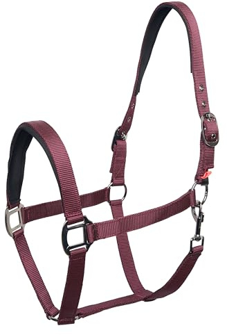 Imperial Riding Halfter Classic Sport aus robustem Nylon, weich gepolstert mit Neopren, verstellbar, mit Karabiner & luxuriösen Roségold-/Goldbeschlägen, Komfortables Pferdehalfter, Feige, Cob