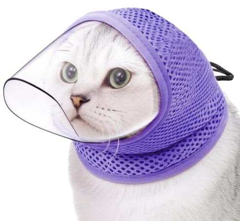 Fenayuu Katzen Air Maulkorb,Bissfester Und Atmungsaktiver Verstellbarer Weicher Gesichtsschutz | Katzenpflege Maulkorb Kopfabdeckung | Für Den Hausgebrauch Kostüme Nagelpflege Schutz Beißen