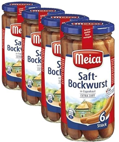 Meica Saft Bockwurst, 6 Stück, 180g (Packung mit 4)