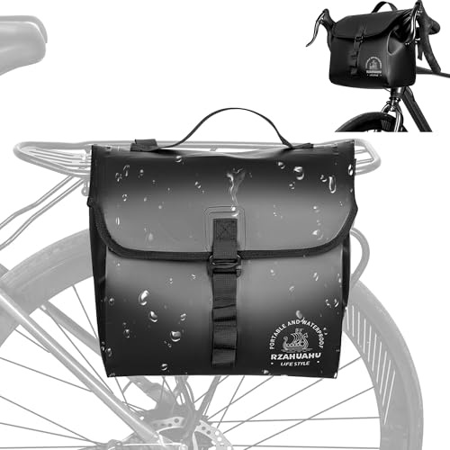 LeapPeak wasserdichte Gepäckträgertasche 5-10L Fahrradtasche für Gepäckträger mit Tragegriff, 3 in 1 Fahrrad Gepäckträgertasche & Lenkertasche & Handtasche für Fahrräder E-Bikes und Motorräder