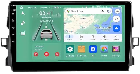 9 Pulgadas Doble DIN Android 15 Radio de Coche para Toyota Auris 2006-2011 con CarPlay Cámara de Respaldo Controles del Volante Bluetooth GPS Navi Enlace al Espejo(A1 1G+32G)