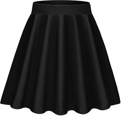 Lovasy Kort kjol dam sexig veckad minikjol utsvängda shorts basic elastisk skater kjol för fest kontor campus vardag