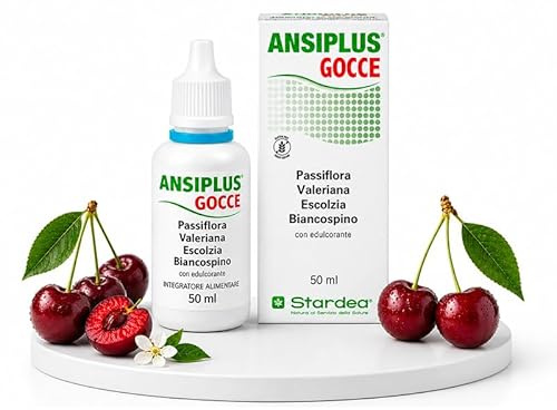 Stardea Ansiplus Gocce 50 ml | Passiflora, Valeriana, Escolzia e Biancospino | Rilassamento Fisiologico e Riposo Notturno | Senza Alcool | Senza Glutine | Flacone Contagocce