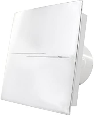 Blauberg UK Chrome 100 H Blauberg Calm Design Hi Tech Low Noise Energy Efficient Bathroom Extractor Fan 100mm Timer & Humidity, 7.5 W, 240 V, 100 mm