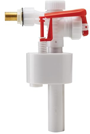 Wirquin 10724127 Chasse d'eau wc robinet flotteur à alimentation latérale F89 en laiton avec embout 3/8', blanc