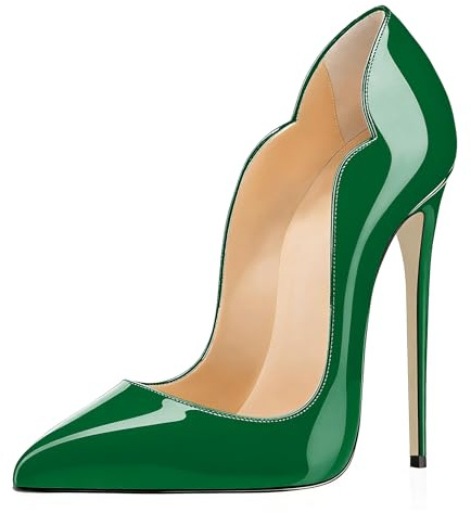 EDEFS Damen Pumps Lackleder High Heels mit 12cm Absatz Elegante Stiletto Schuhe für Büro Party Hochzeit