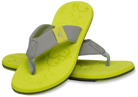 MADSea Damen Zehenstegpantolette Beach Woman | Zehentrenner Flip Flop Thong Sandale Badelatschen | Sommer Strand, gelb/hellgrau, 40 EU