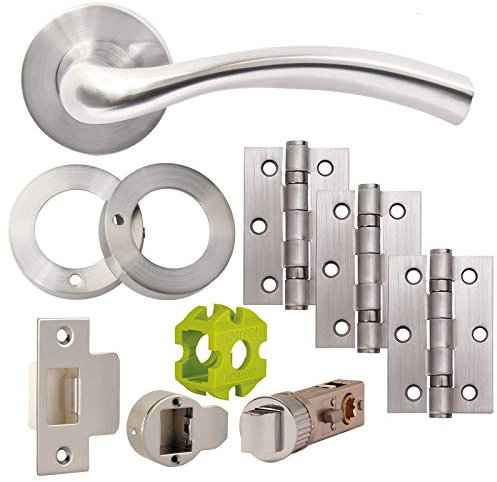 Jigtech JTB81200 Solar Door Pack-Privacy-Satin Chrome