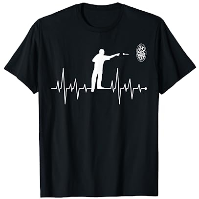 Herzschlag Herzfrequenz Herzlinie Darts-Spieler T-Shirt Dart T-Shirt