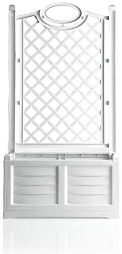 Fioriera con spalliera Bama Separè cm 80x42,5xH150 Lt.120 riserva d' acqua (BIANCO)