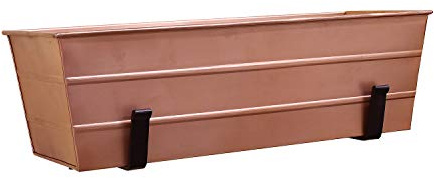 Achla Designs Medium Copper Flower Box with Wall Brackets