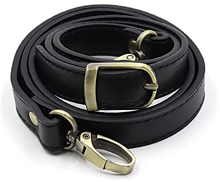 Asudaro Taschengurt Schultergurt, Mode Damen Tragegurt Geldbörse Ersatzriemen Pu Leder Taschenriemen Verstellbarer Umhängegurt Länge 105-120CM für Handtaschen DIY Zubehör Schwarz