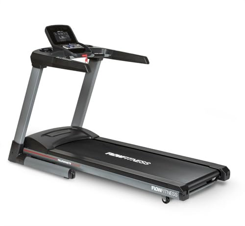 Flow Fitness Runner DTM2500 Laufband – 20 km/h – 15% Steigung – 29 Trainingsprogramme – 7 LCD-Display – Herzfrequenzmessung – Bluetooth – Smart Wheel Steuerung – Lautsprecher – Klappbar