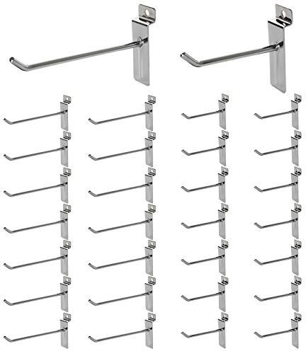 EATHEATY 30 Stück Lamellen-Wandhaken, 1,2 cm, Lamellenwand-Zubehör, Haken, strapazierfähig, Lamellenwandpaneel-Aufhängehaken in 2 Größen für den gewerblichen Einzelhandel, Garagenorganisation,