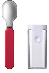 Mepal - Klapplöffel Ellipse - Wiederverwendbarer Löffel zum Mitnehmen - Klapplöffel für Joghurtbecher - Reisebesteck - Inklusive Aufbewahrungsetui - Edelstahl - Nordic Red