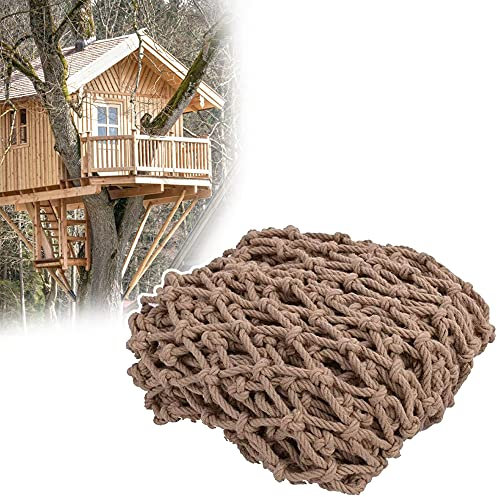 TGHY Hanf-Sicherheitsnetz für Baumhaus-Absturzsicherung 12mm-Hochleistungskletternetz Hinterhof-Spielhaus-Sicherheitsnetz Balkontreppengeländernetz Spaß für Kinder,1 * 3m(3.3 * 9.8ft)