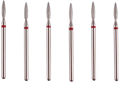 MZCMSL Lot de 6 forets à cuticules en forme de flamme avec étui pour manucure professionnelle