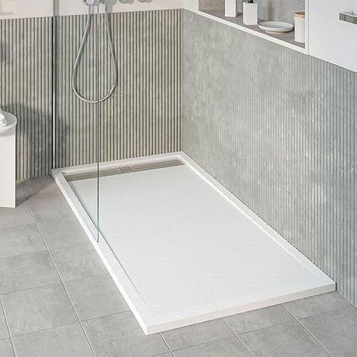 KOES - Plato de Ducha de Resina Modelo VOIGA – 80x180 – Blanco RAL 9003
