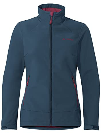 VAUDE Damen Softshell Jacke Cyclone Jacket VI, weich, warm und winddicht, wasserabweisend und atmungsaktiv, dark sea, 48