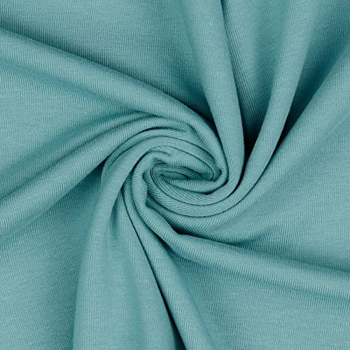 0,5m Bio Jersey Meterware Jerseystoff Baumwolle Oeko-Tex 67 Farben zur Auswahl, Farbe:017 - taubenblau