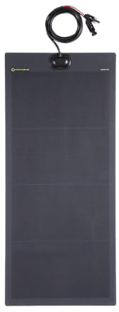 LensunSolar Panneau solaire flexible noir 50 W, 86,4 x 35,6 cm, étanche et léger avec une efficacité maximale PERC cellules solaires mono pour camping-car, van, tente