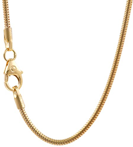 Goldkette Schlangenkette Breite 1,4mm - 585-14 Karat Gold, Kettenlänge:42 cm Damenkette