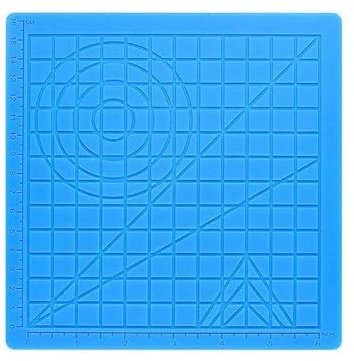 3D Stift Matte 3D Druck Stift Silikon Design Matte mit 2 Fingerkappen, Hitzebeständige Faltbare Rollmatte - Blau