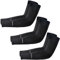 skytowards 3 Pares Mangas Transpirables para Brazo - Manguitos Elásticos de Protección UV para Enfriamiento - Manga Protectora Solar de Mujeres y Hombres para Deportes y Ciclismo (Negro)
