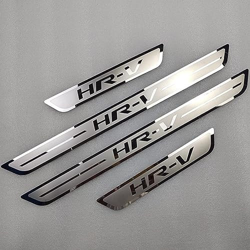 4pcs Car Door Sill Protector for Hon-da HRV HR-V 2014 2015 2016 Car Threshold Scuff Plate Stainless Steel Stickers Styling Accessories,Silver
