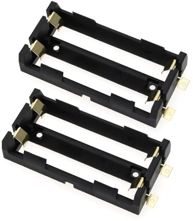 VGOL 2pcs 18650 Battery Cases Battery Storage Case Double Slot Battery Box for DIY Charging Power Projects Compatible with SMD 18650 Batteries