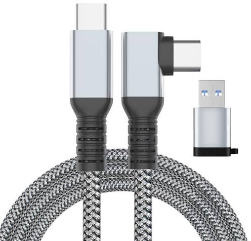 VZNEK Link Cable 16FT VR Cable Compatible with Meta Oculus Quest 2/Quest 3/Pro Pico, Nylon Braided Accessories and Gaming PC Steam VR, USB 3.0 Data Transfer Type C Cable, for VR Headset
