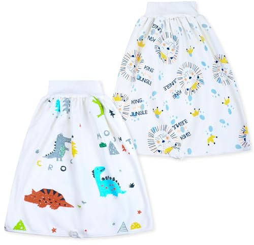 FLYISH DIRECT Baby Windelrock 2 Stück Baby Sleepy Windelhose für Kinder, Hohe Taille Töpfchen Trainingshose Baumwolle Baby Windelrock für das Töpfchentraining, L(4-8T)
