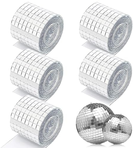Mosaik Spiegel Selbstklebend, 8000 Stück Mosaikfliesen Selbstklebend Spiegelmosaik Glas, Mosaik Spiegelfliesen Spiegel Mosaik Deko, Mini Spiegel zum Aufkleben für DIY Handwerk (5 x 5 mm)