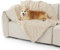 BEDSURE Waschbar Hundedecke Grosse Hunde - 120x100 cm Hundedecke Sofa aus Coral Fleece, Hundedecke Flauschig und Weich, Katzendecke für Katzen, Haustier Decke für Unterwegs, Bed, Sofa, Cremeweiß