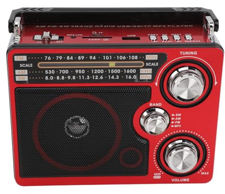 Tragbares Radio, Kompaktes 530-1600-kHz-AM-Multifunktions-Vollband-Radio-TuningDesign für zu Hause (EU-Stecker)