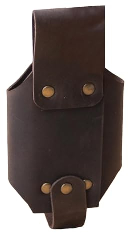 Anulely Beer Holder, PU Leather Beer Holster Bottle Holders, Beer Belt Holder Beer Gifts for Men, Beer Holster Belt, Drink Waist Bag, Hands Beer Belt Holder Beer Gifts for Barbecue
