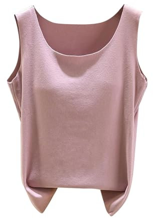 Top per spaghetti da donna con spalline sottili termiche foderate in pile intimo skinny canotte da donna leggero gilet termico in raso per le donne dormire, Viola, XXL