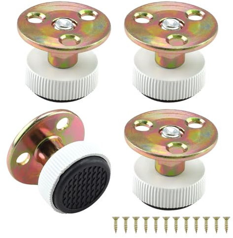 SPRHR 4 Pièces Pied de Meuble, 31-45 MM Pied de Meuble Reglable en Plastique et Fer, avec Vis Pieds de Meuble, Antibruit et Anti Rayures, pour Équilibrer Les Chaises, Tables et Tabourets