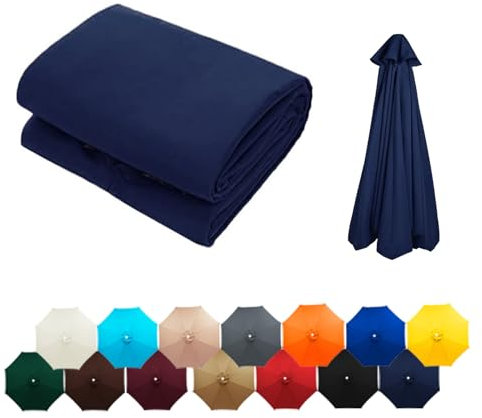 Outdoor Patio Umbrella Replacement Canopy - 6/8 Ribs UV Protective Parasol Fabric Cover - Standby Cover Only