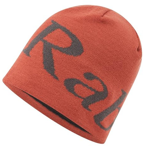 Rab Logo Beanie Leichte Strickmütze für Skifahren & Alltag, Toskanisches Rot/Graphen, Einheitsgröße