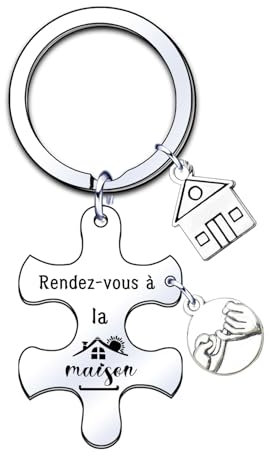 Porte Clef Maison Idée Cadeau Couple - Crémaillère Original (Rendez-vous à la Maison)