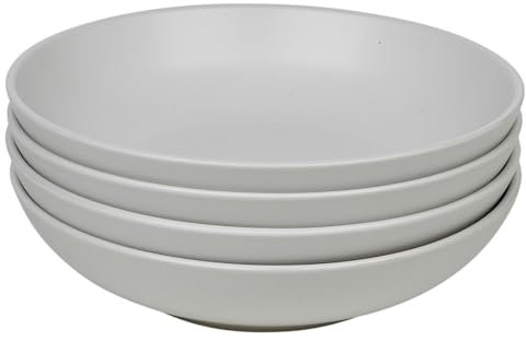 Queensway Home & Dining Stone Ceramic Dinnerware of 4/8/12 Pcs Crockery Bowls for Dining Set - Dishwasher Safe, Dessert, Pasta Bowls - 4 Solid Colour Elegant Tableware Set