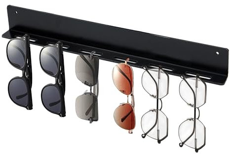 xyuayamz Brillenaufbewahrung Wand, Wandmontage Brillenhalter, Sonnenbrillen Organizer Wandmontage, Brillenablage Display zum Aufhängen der Brille Sonnenbrillen, Acryl, 1 Stück, Schwarz