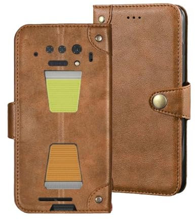 Auotu Cuir PU Coque with Protection de la caméra Flip Bookstyle Magnétique Housse Étui Cover Case pour Unihertz 8849 Tank 2 Pro Smartphone (Brun)
