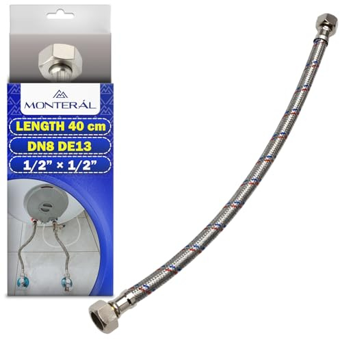 Flexible Eau 40 cm F 1/2” x F 1/2” DN8 DE13 | Tuyau Flexible Plomberie Pression Max 10 bar et Température Max +70°C - Garantie de 10 Ans - MONTERAL